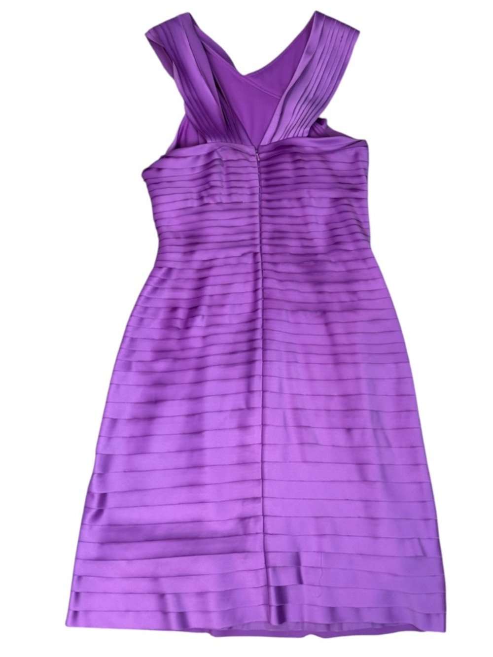 JS Collections Lilac Cross Strap Bandage Sheath Cocktail Dress Women’s Size 12 - Picture 3 of 7